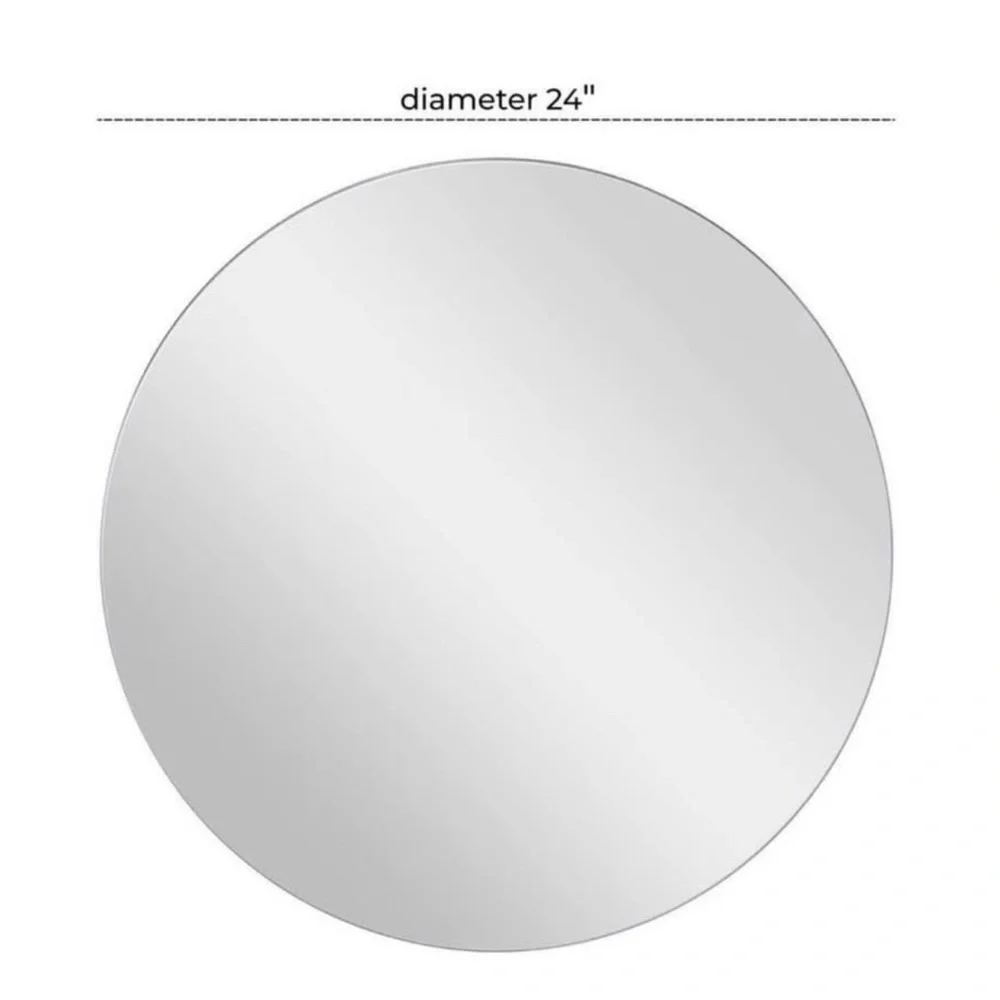 NEW UMA White Wooden Wall Mirror with Thin Minimalistic Frame, 24